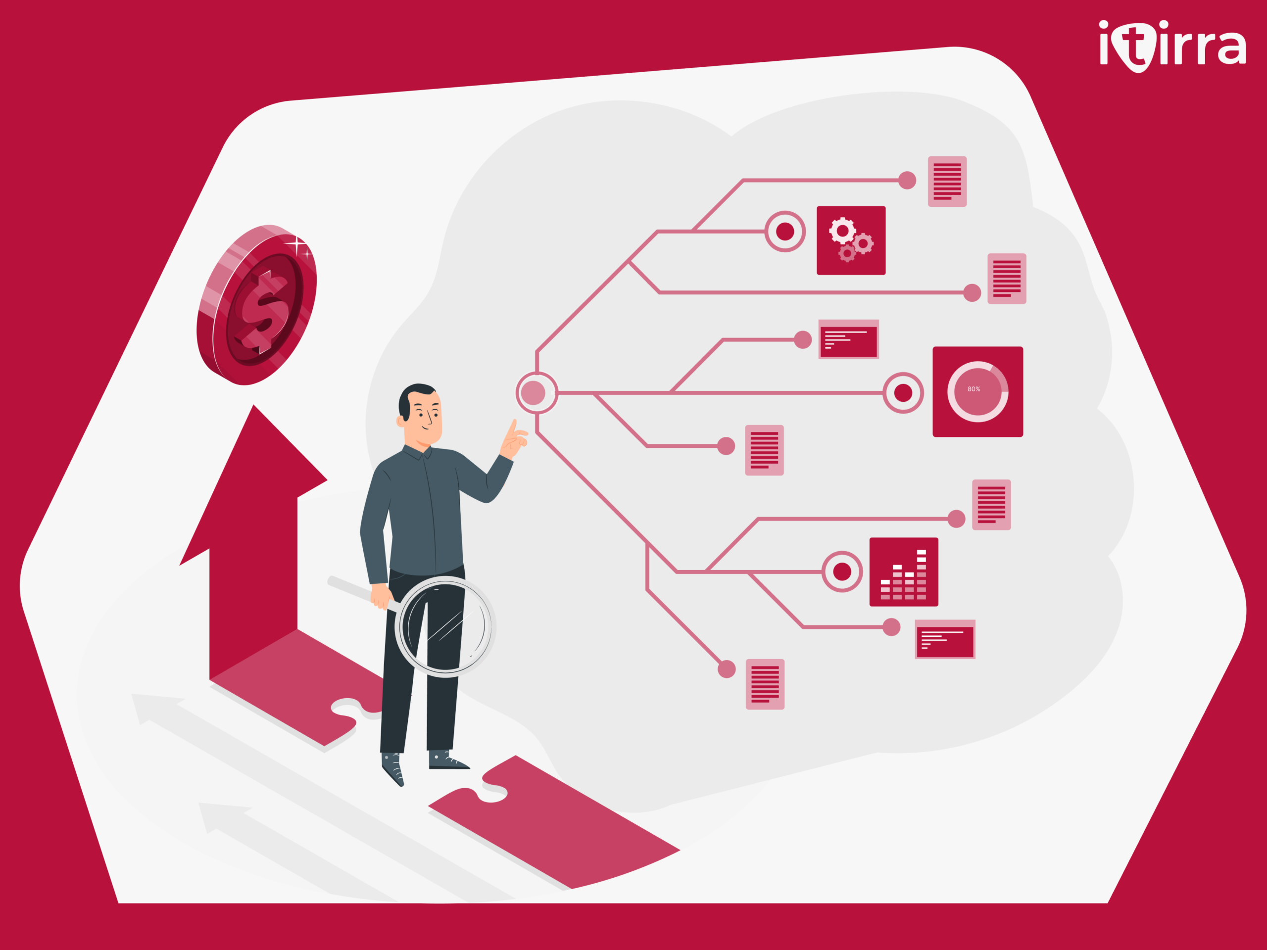 Healthcare revenue cycle illustration showing unbilled accounts receivable growth and hidden financial impact